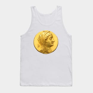 Arsinoe II Gold Coin Greek Egyptian Queen Tank Top